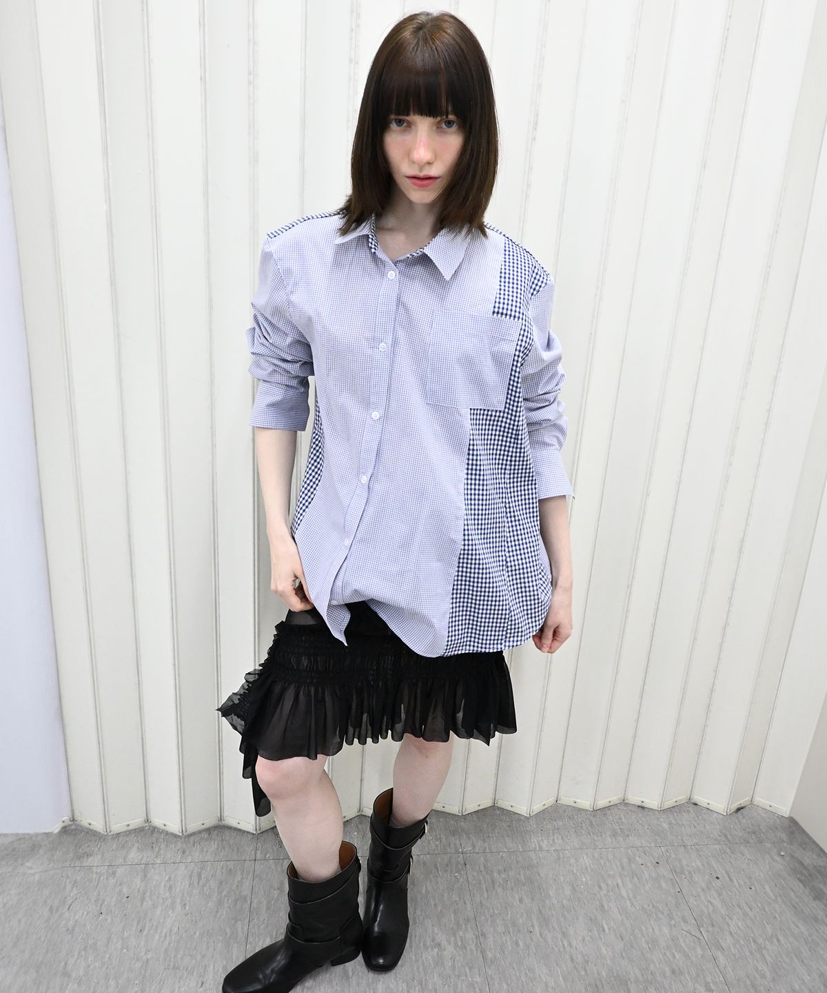 싹(SAKK) sage shirt blue check