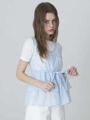 와펜 프릴 레이어드 뷔스티에 - 스카이블루