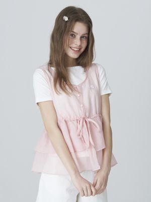 와펜 프릴 레이어드 뷔스티에 - 핑크