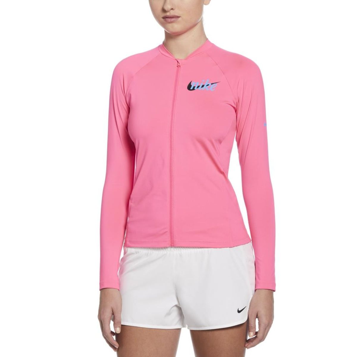 나이키스윔(NIKE SWIM) 여자래쉬가드 시그니처 스우시 풀 집업 롱 슬리브 하이드로가드 NESSF325-678