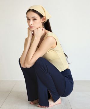 여성 요가복 DEVI-TS0051-버터 필라테스 메이 스퀘어넥 슬리브리스