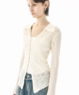 후크 니트 가디건  IV