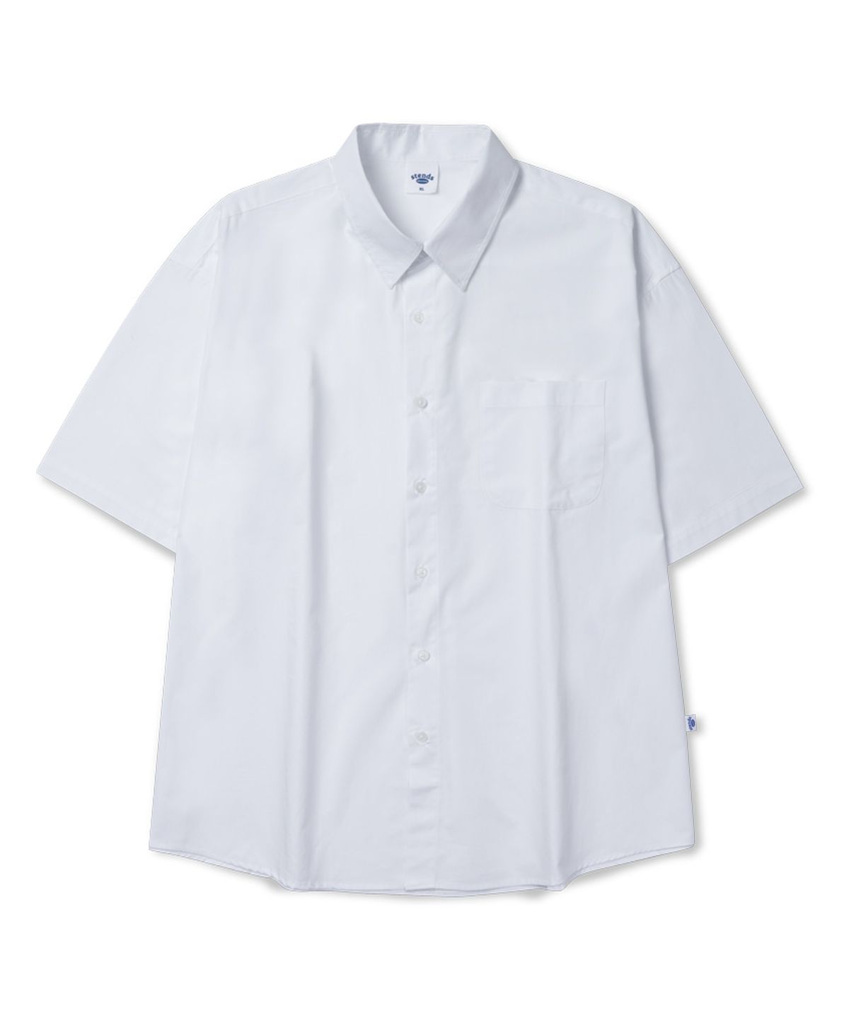 스탠즈(STENDS) [M~4XL] 플로우 코튼 반팔 셔츠_화이트