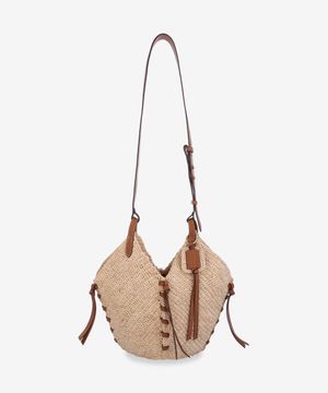 미니 탬파 라피아 레더 숄더백 - 내추럴:코냑 / PM0067FAC1X07MNLCG