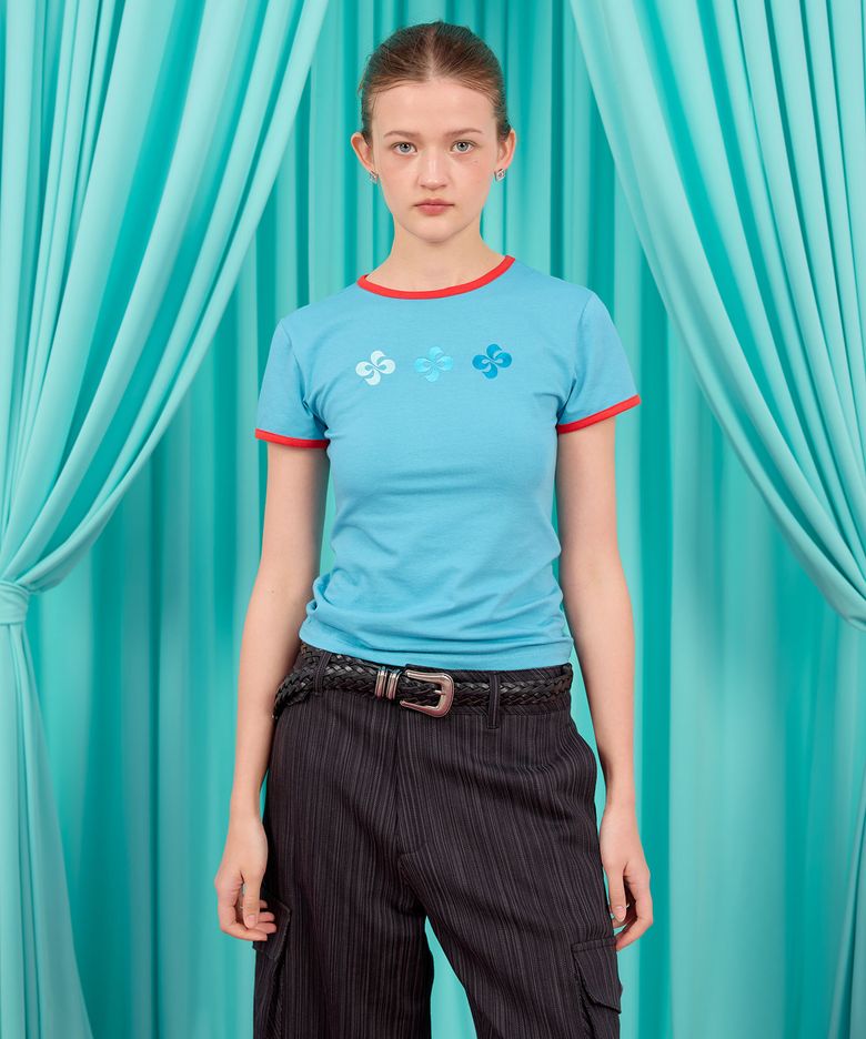 CRESCENDO RINGER T-SHIRT / blue