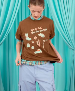 WESTERN SKETCH T-SHIRT / brown
