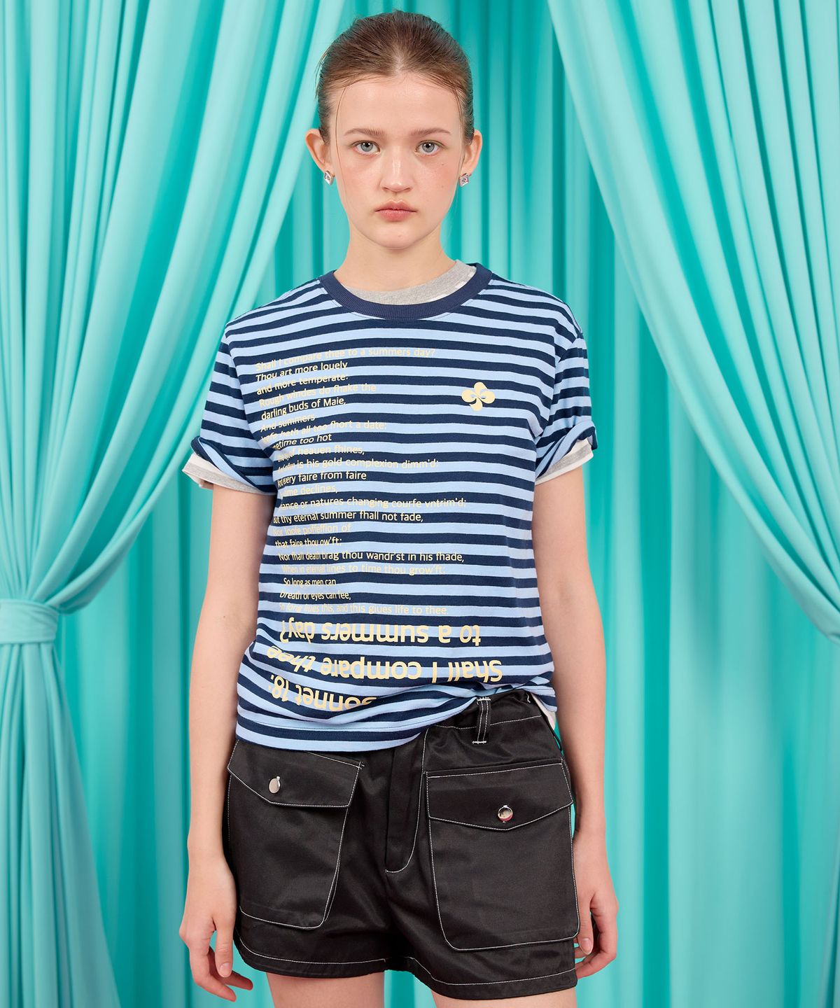 헤레틱(HERETIC) SONNET 18 T-SHIRT (STANDARD FIT) / stripe-navy