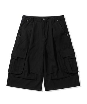 8부 버뮤다 코튼팬츠_블랙