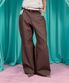BUTTON VOLUME PANTS / brown