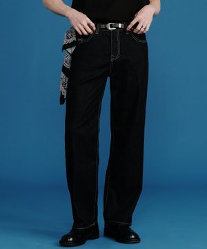 스트레이트 썸머 데님 팬츠 M04 딥 블루