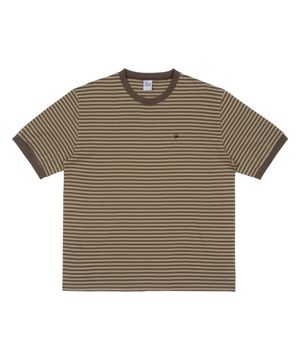 TCM mini logo stripe ringer T (brown)