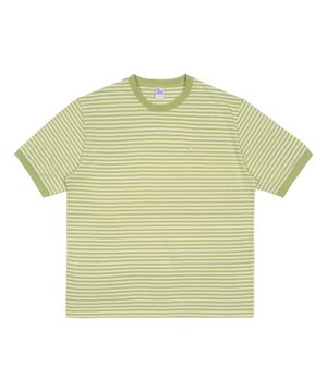 TCM mini logo stripe ringer T (lime)