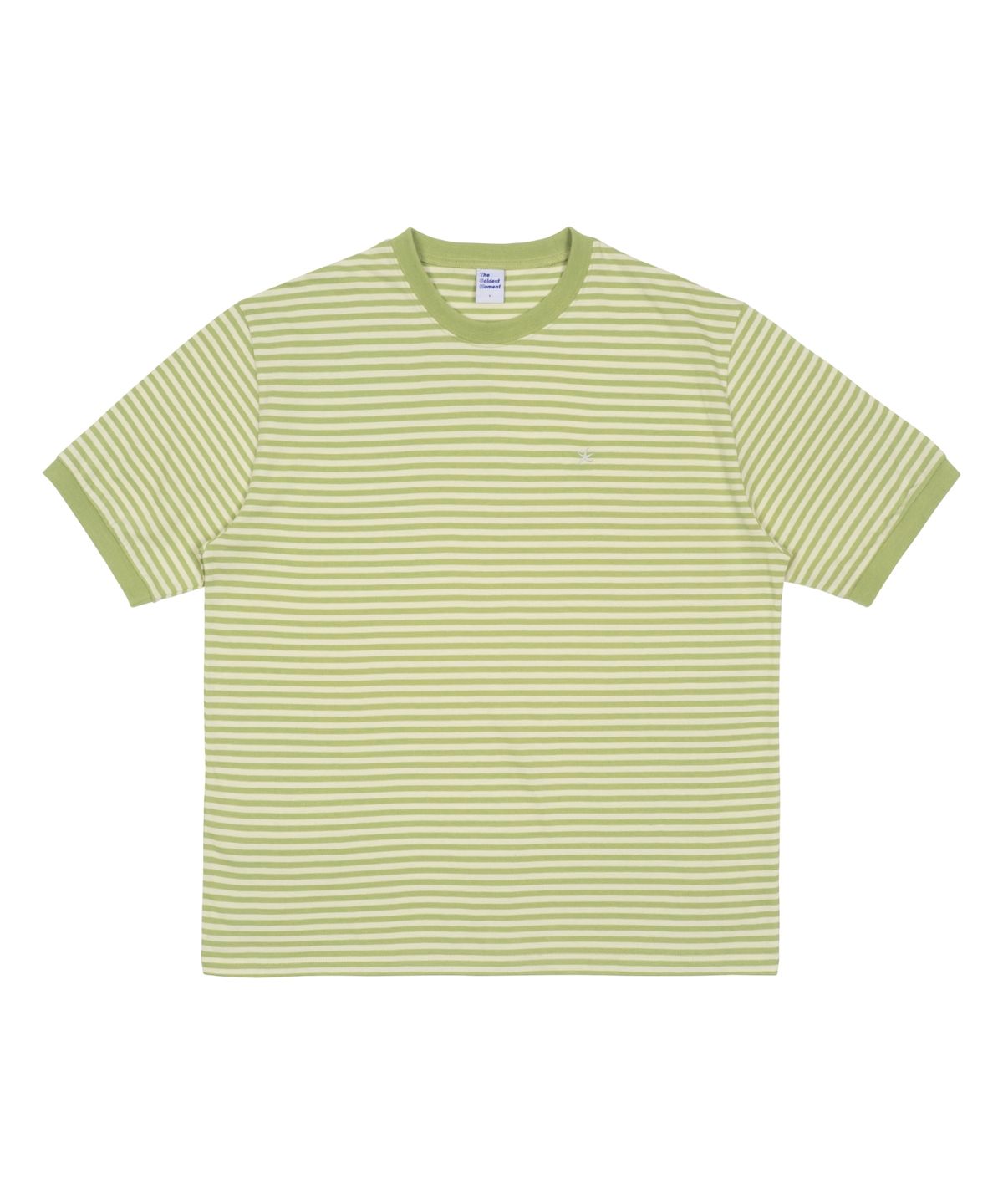더콜디스트모먼트(THE COLDEST MOMENT) TCM mini logo stripe ringer T (lime)