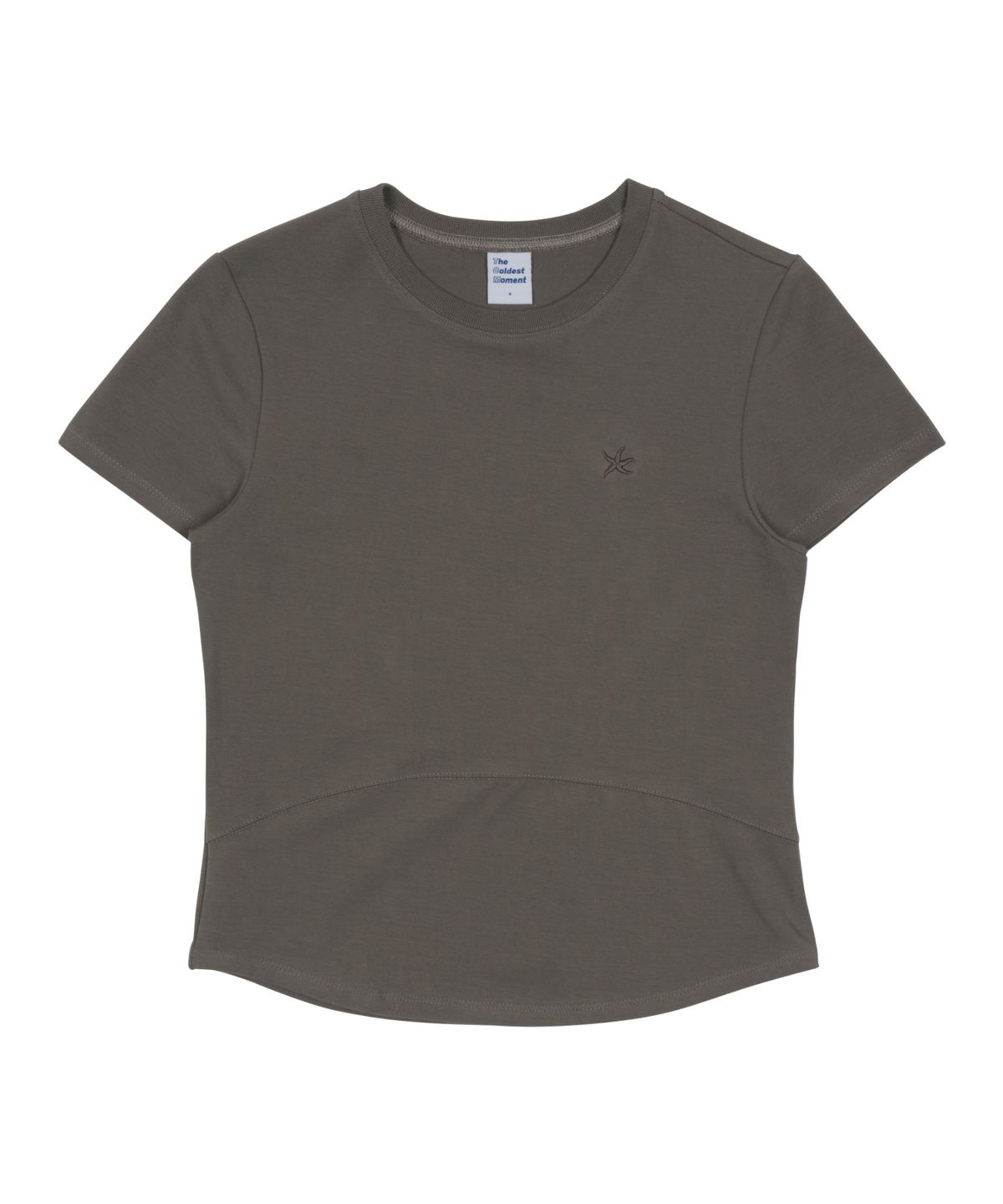 더콜디스트모먼트(THE COLDEST MOMENT) (w) TCM mini logo curved T (grey)