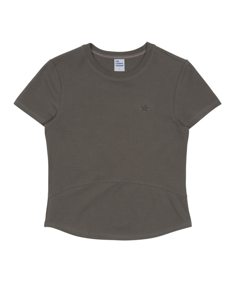 (w) TCM mini logo curved T (grey)