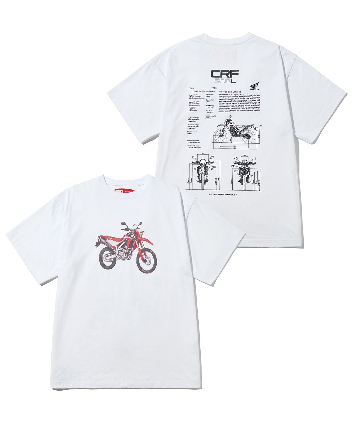 핍스 모터사이클(PHYPS MOTORCYCLE) CRF 300L Modeling Short Sleeve White