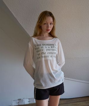 시스루 레터링 루즈핏 롱슬리브 화이트