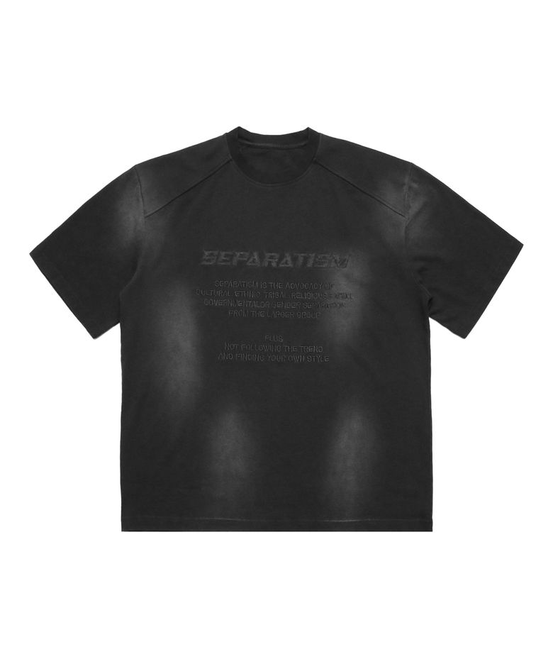 SEPARATISM SHOULDER T-SHIRT WASHING BK