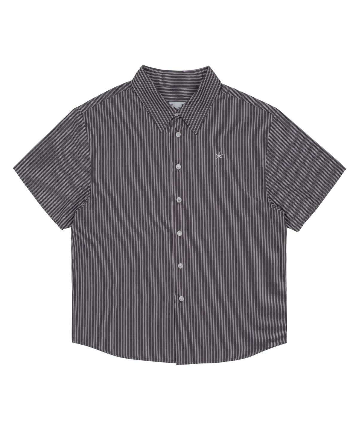 더콜디스트모먼트(THE COLDEST MOMENT) TCM mini logo stripe half shirts (black)