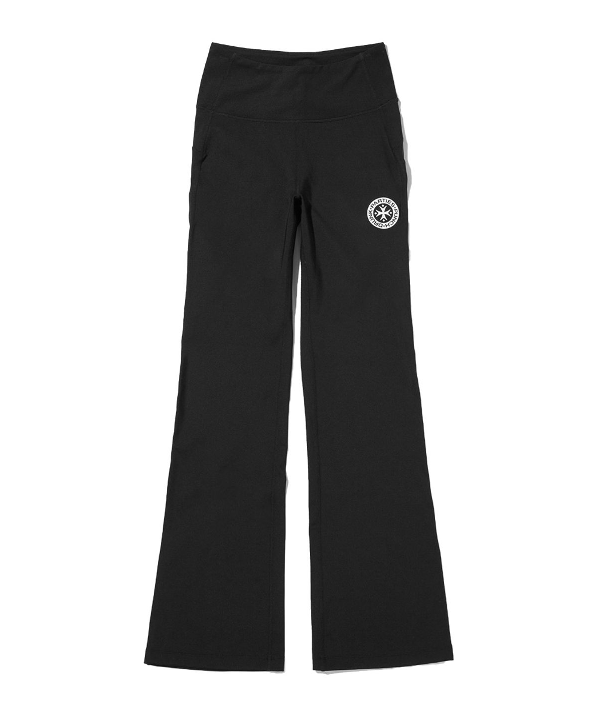 펀치드렁크파티즈(PUNCH DRUNK PARTIES) Circle Logo Gear Flare Pants (BLACK)