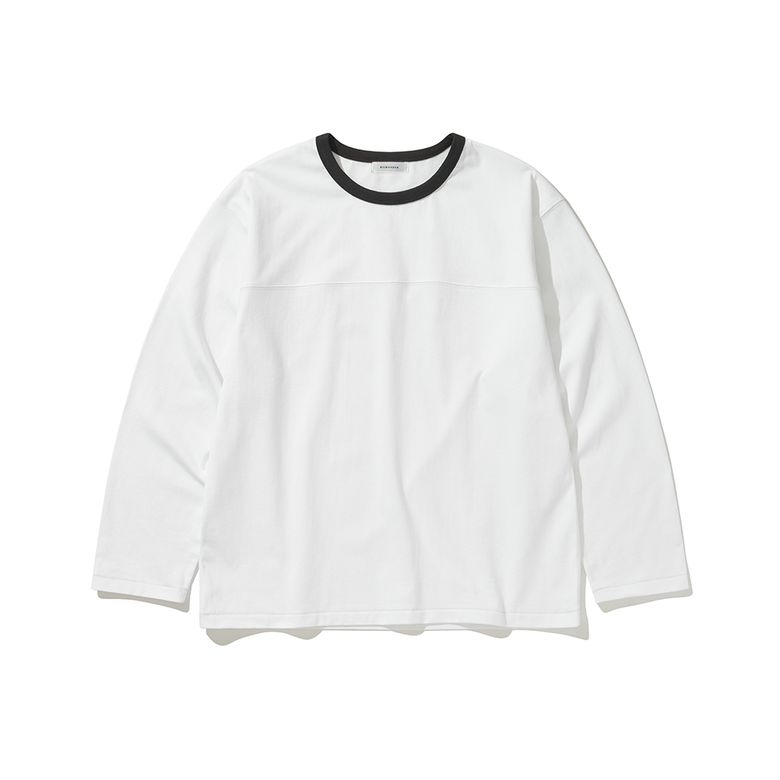 RINGER LONG SLEEVE T-SHIRTS WHITE/D.GREY