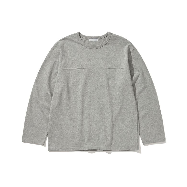 RINGER LONG SLEEVE T-SHIRTS MELANGE GREY