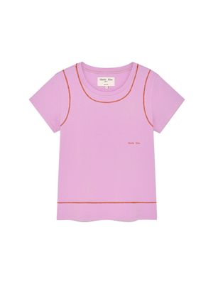 STITCH POINT SMALL LOGO TOP IN PINK