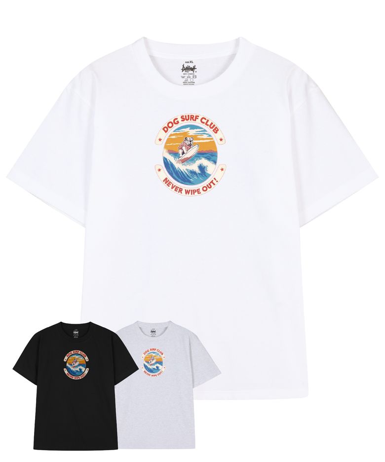 불독 서프 클럽 반팔 티셔츠 (3color)
