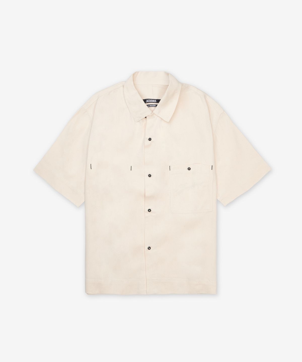 자크뮈스(JACQUEMUS) 라 슈미즈 드 니메스 알로에 반소매 셔츠 - 오프 화이트 / 255DE0601516110