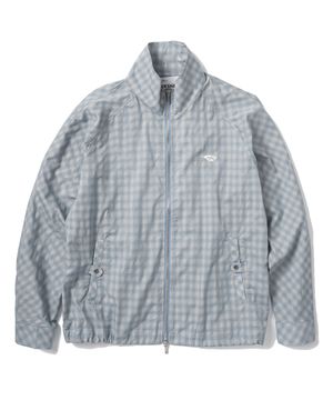 스웨이버 체크 셔츠 점퍼-스카이 블루