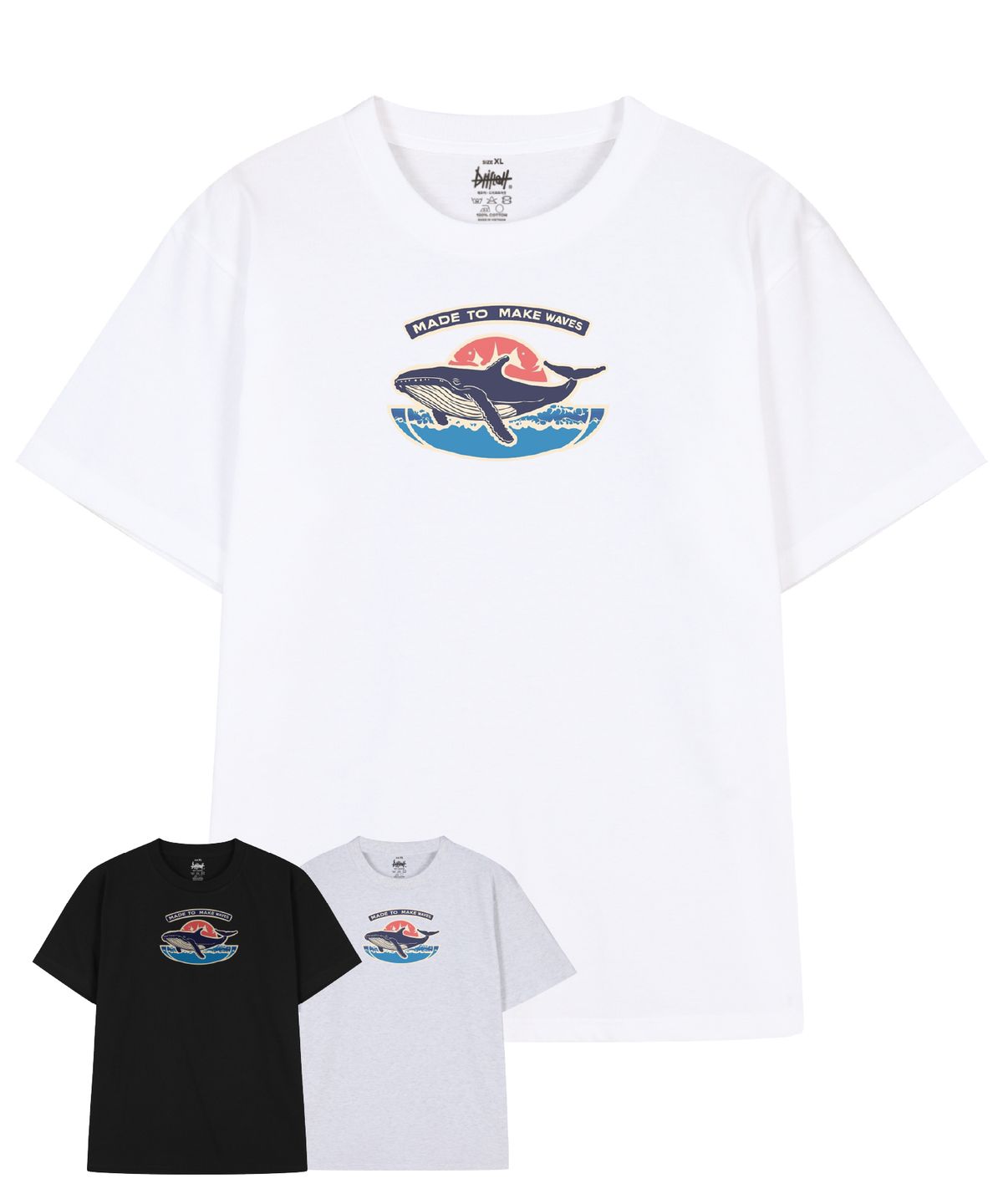 드리프트아웃(DRIFTOUT) 모아 메이크 웨이브 반팔 티셔츠 (3color)
