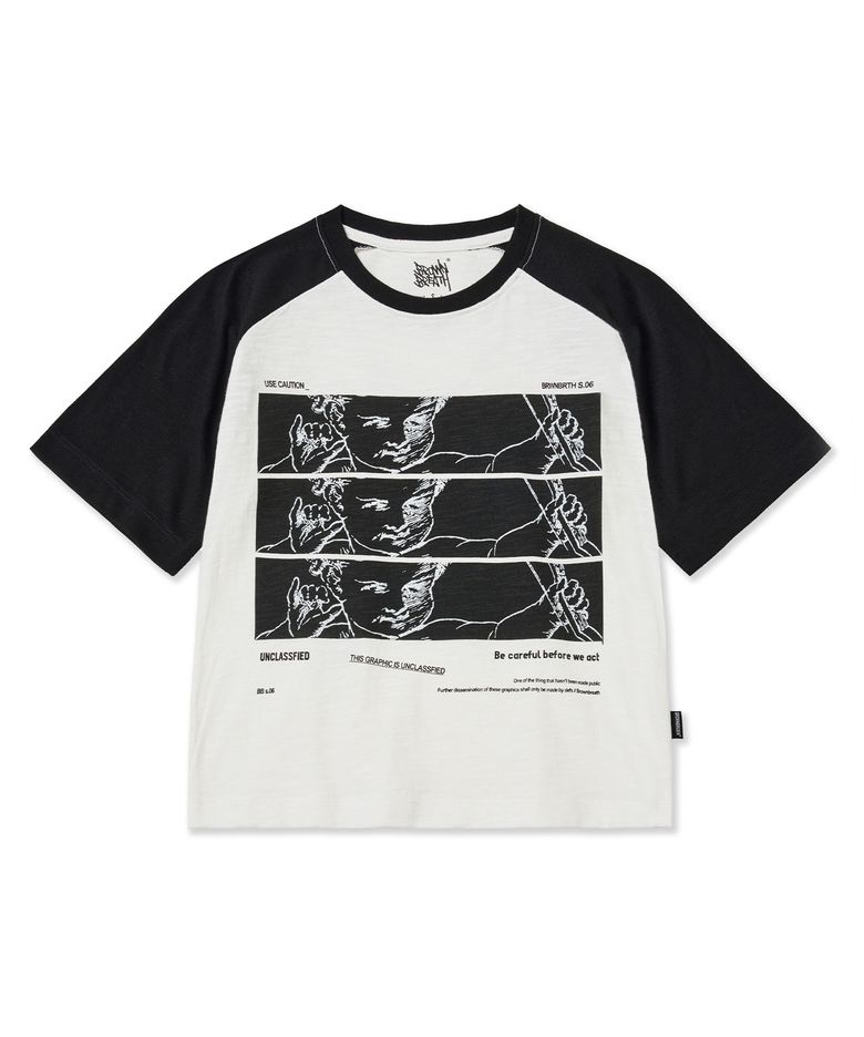 W UNCLASSIFIED RAGLAN CROP TEE - WHITE