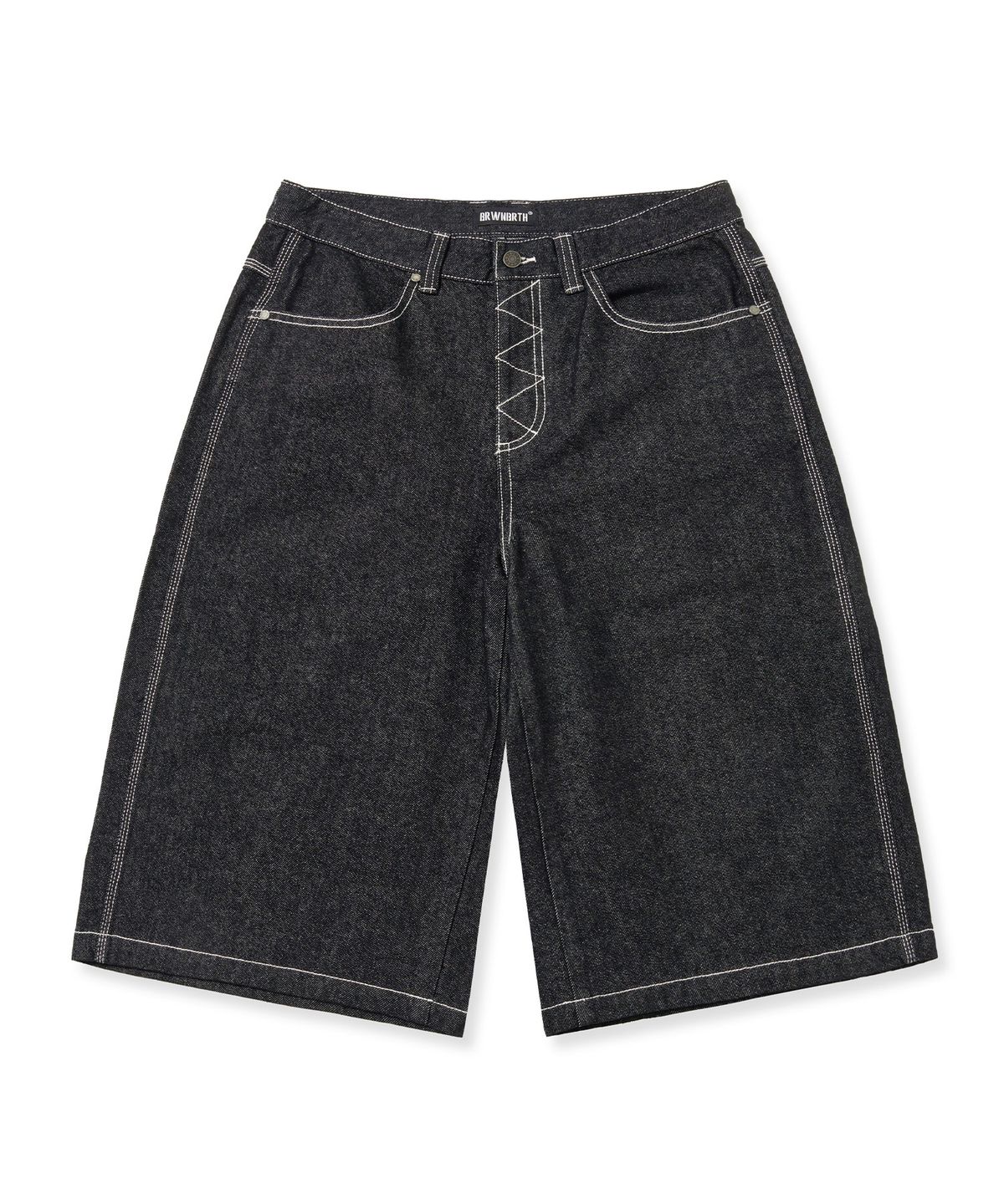 브라운브레스(BROWNBREATH) DENIM BERMUDA PANTS - BLACK