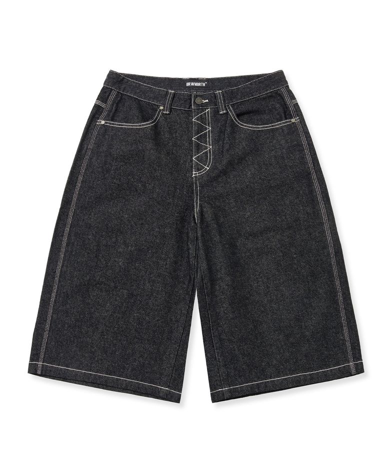 DENIM BERMUDA PANTS - BLACK
