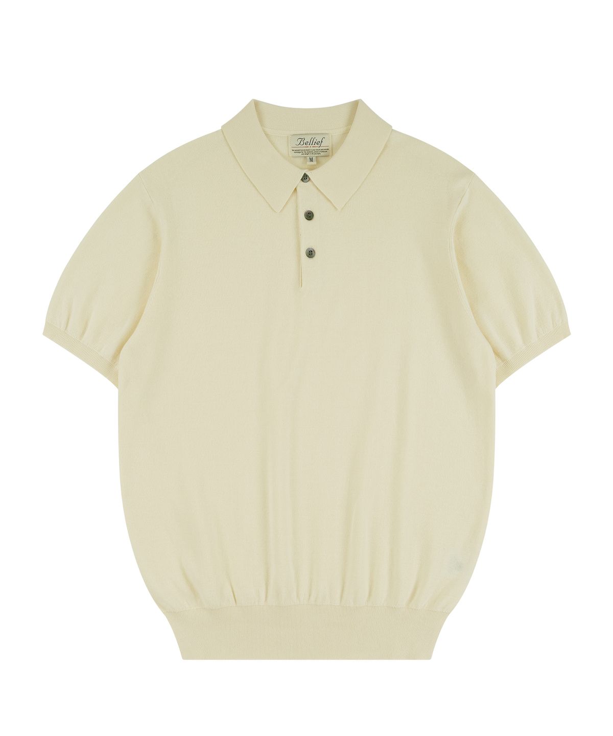 벨리프(BELLIEF) Essential Comfort Short Sleeve Polo Knit (Ecru)