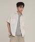 카브라 스트라이프 반팔 셔츠-아이보리