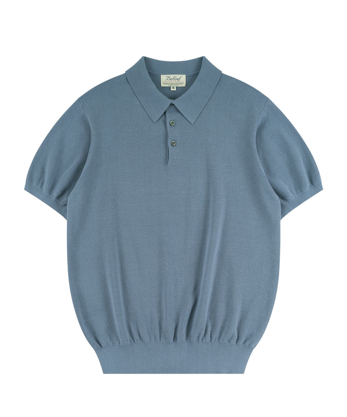 벨리프(BELLIEF) Essential Comfort Short Sleeve Polo Knit (Frozen Blue)