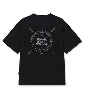 STAMP MESH TAG TEE - BLACK