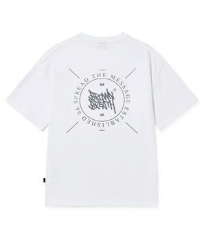 STAMP MESH TAG TEE - WHITE