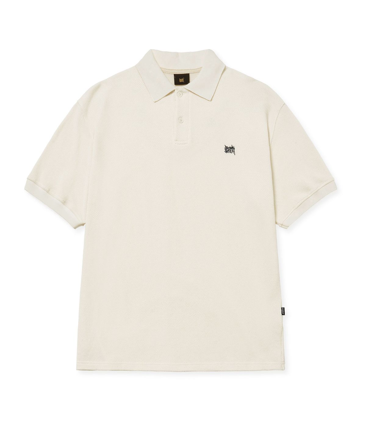브라운브레스(BROWNBREATH) TAG WAFFLE PIQUE TEE - CREAM