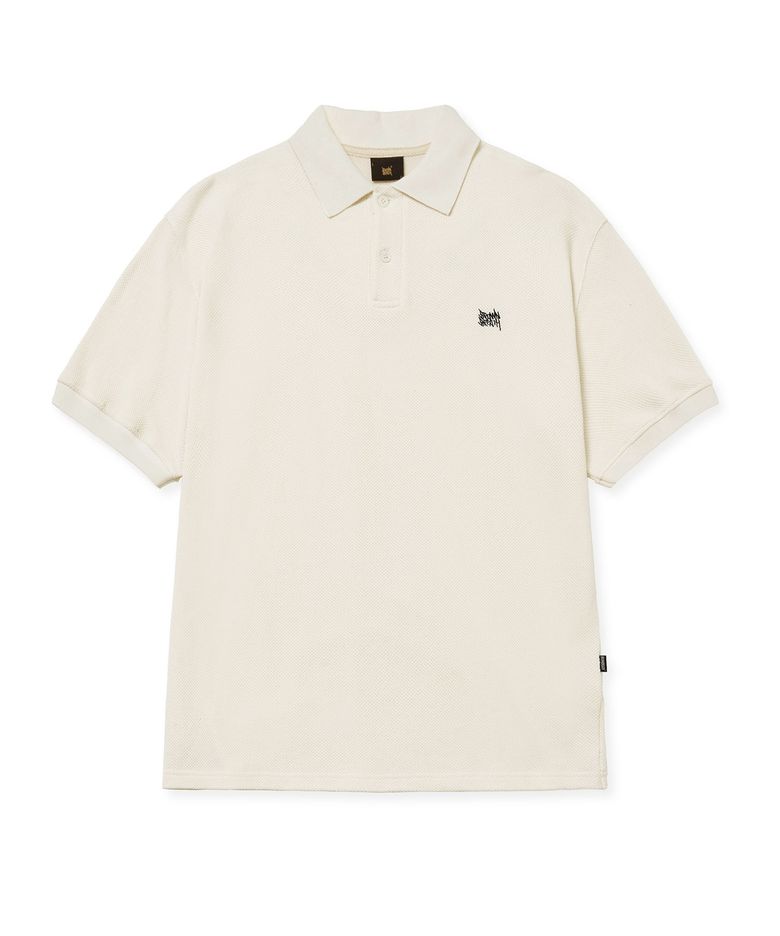 TAG WAFFLE PIQUE TEE - CREAM