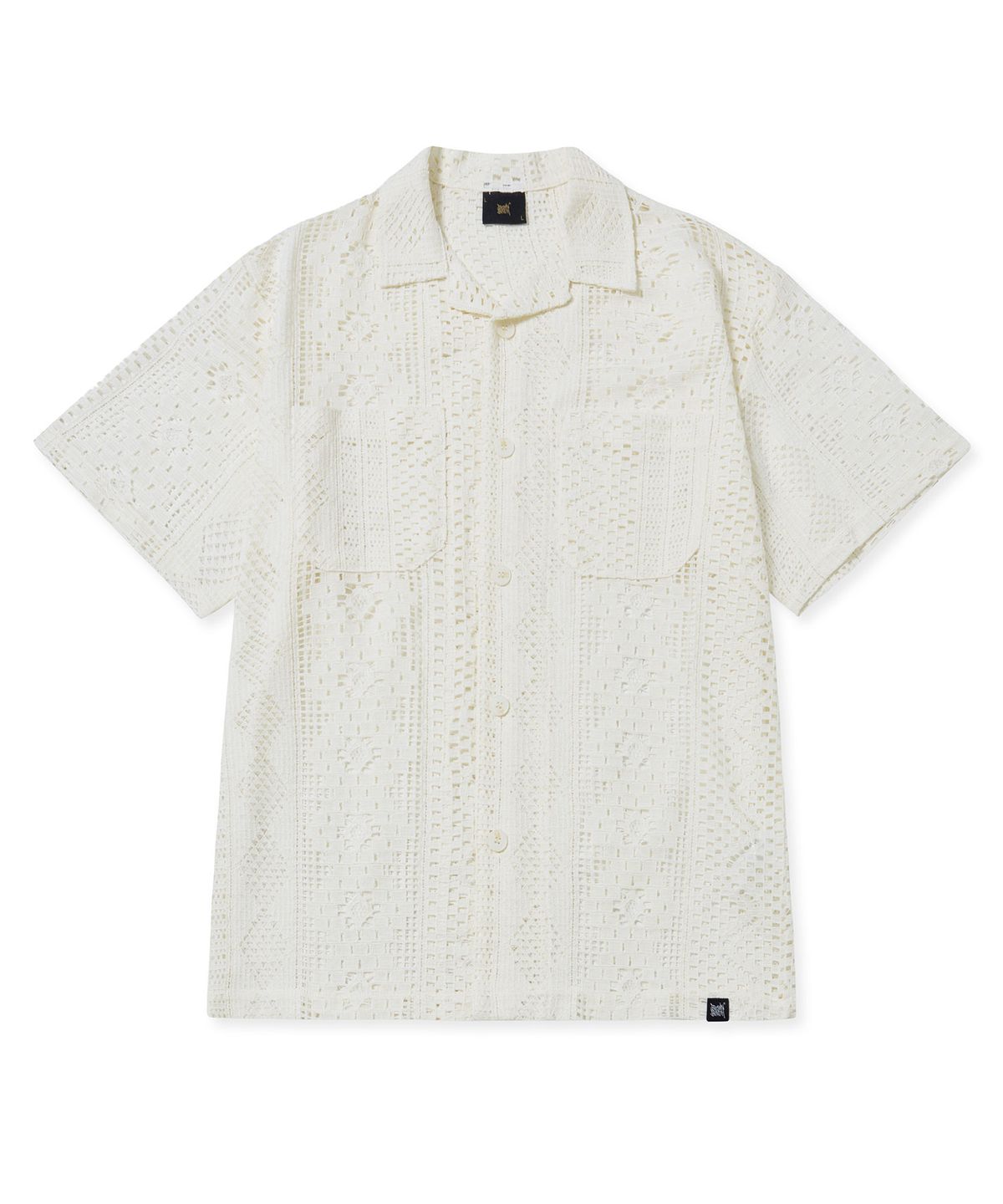 브라운브레스(BROWNBREATH) CROCHET OPEN COLLAR SHIRTS - IVORY