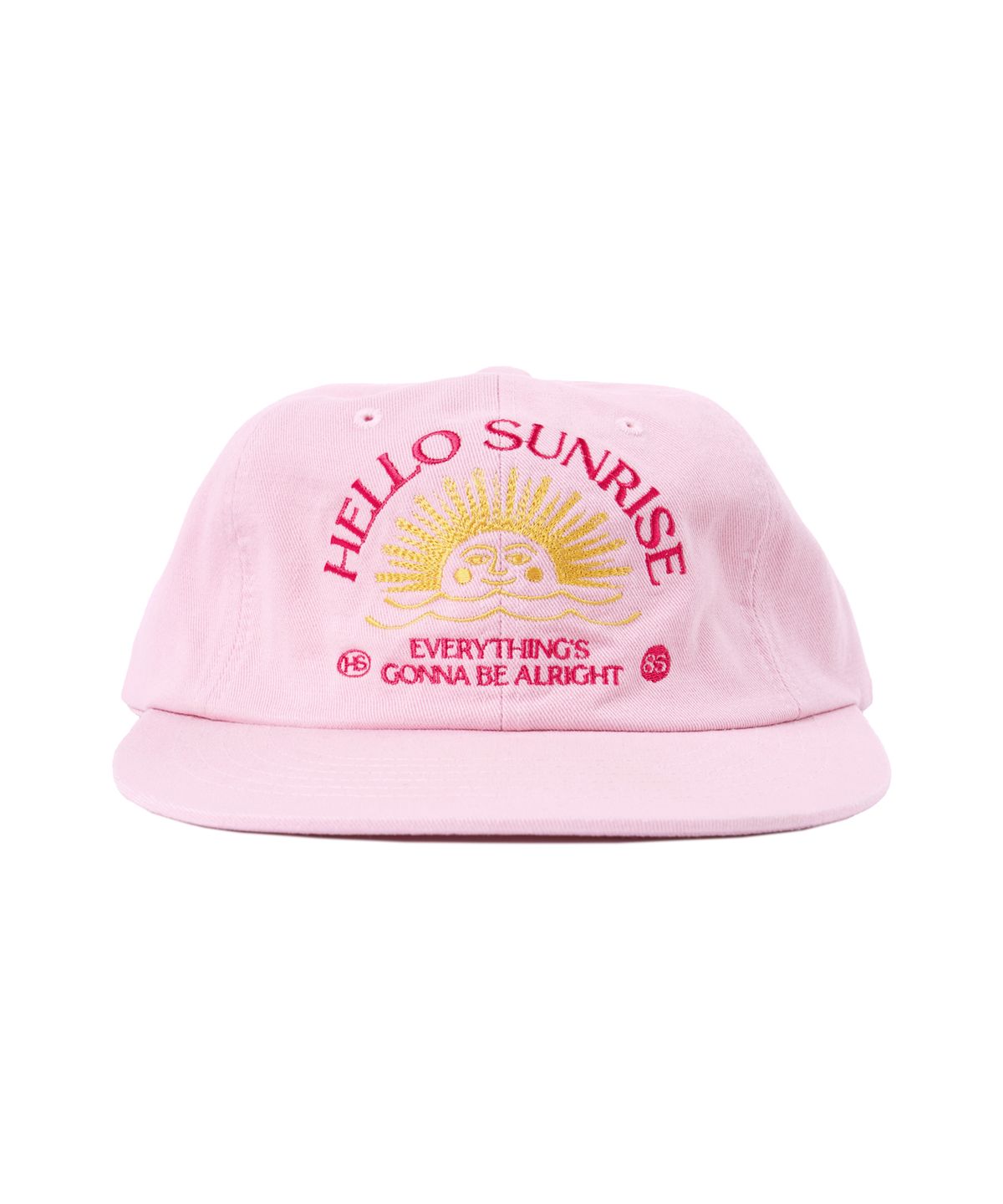 헬로 선라이즈(HELLO SUNRISE) Washed Two Tone Arch Logo 6panel Cap_Pink