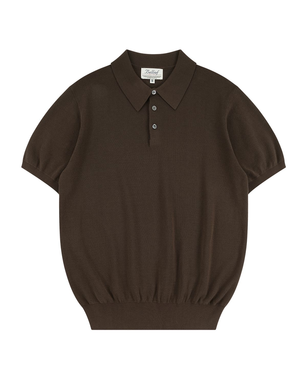 벨리프(BELLIEF) Essential Comfort Short Sleeve Polo Knit (Brown)