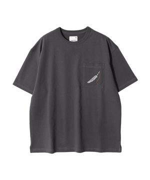Lawrence Short Embroidery T-shirt Charcoal