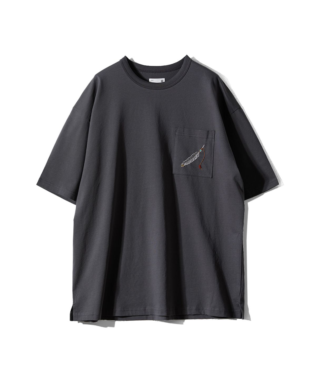 홀리선(HORLISUN) Lawrence Short Embroidery T-shirt Charcoal