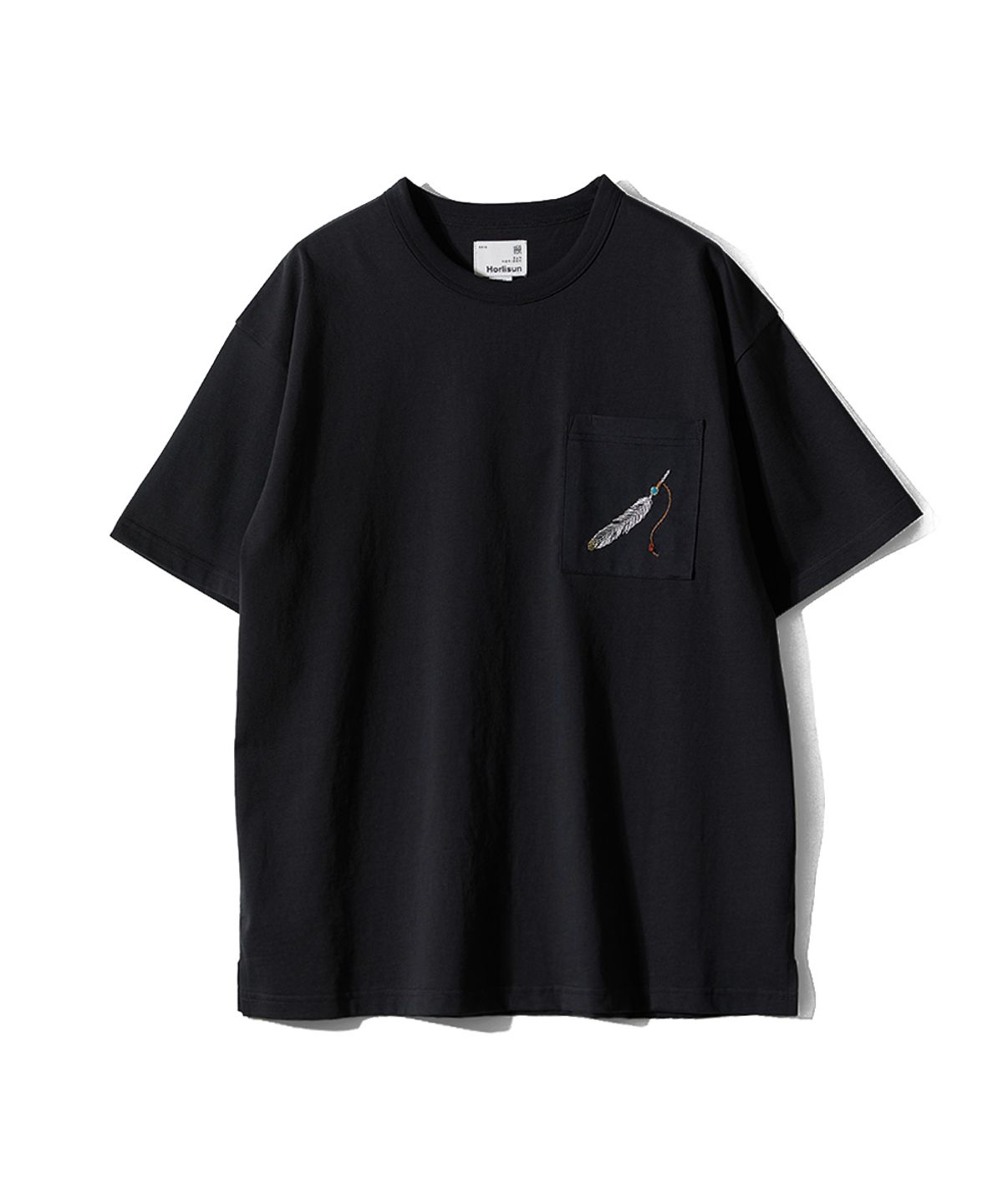 홀리선(HORLISUN) Lawrence Short Embroidery T-shirt Black