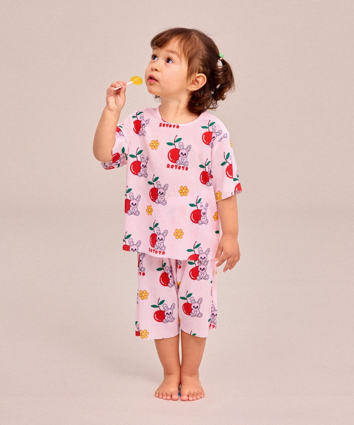 로토토베베(ROTOTOBEBE) 트로피컬주름지실내복 핑크