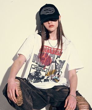 스테이 헤비 반팔 티셔츠-화이트