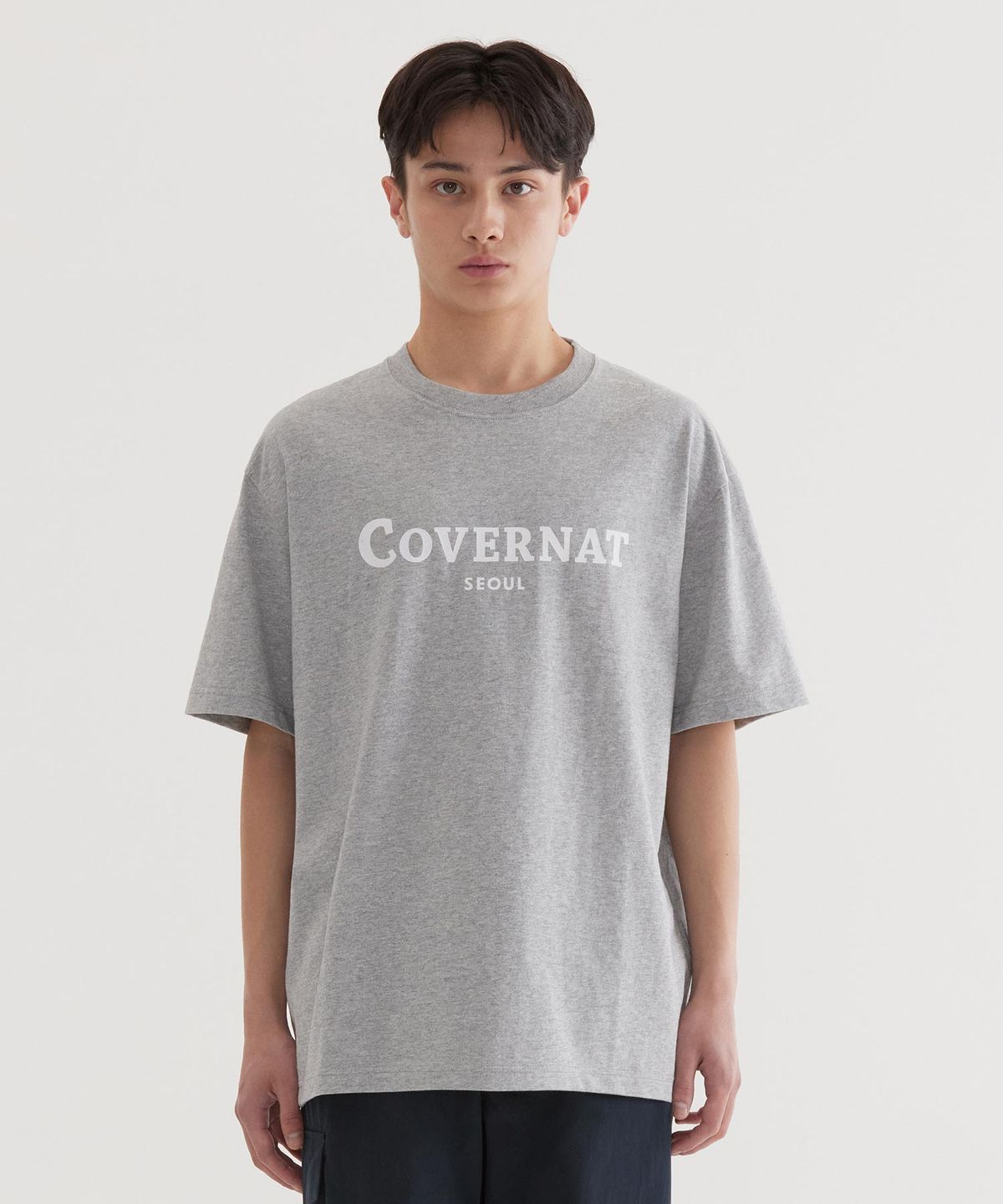 커버낫(COVERNAT) 서울 로고 티셔츠 Melange Gray